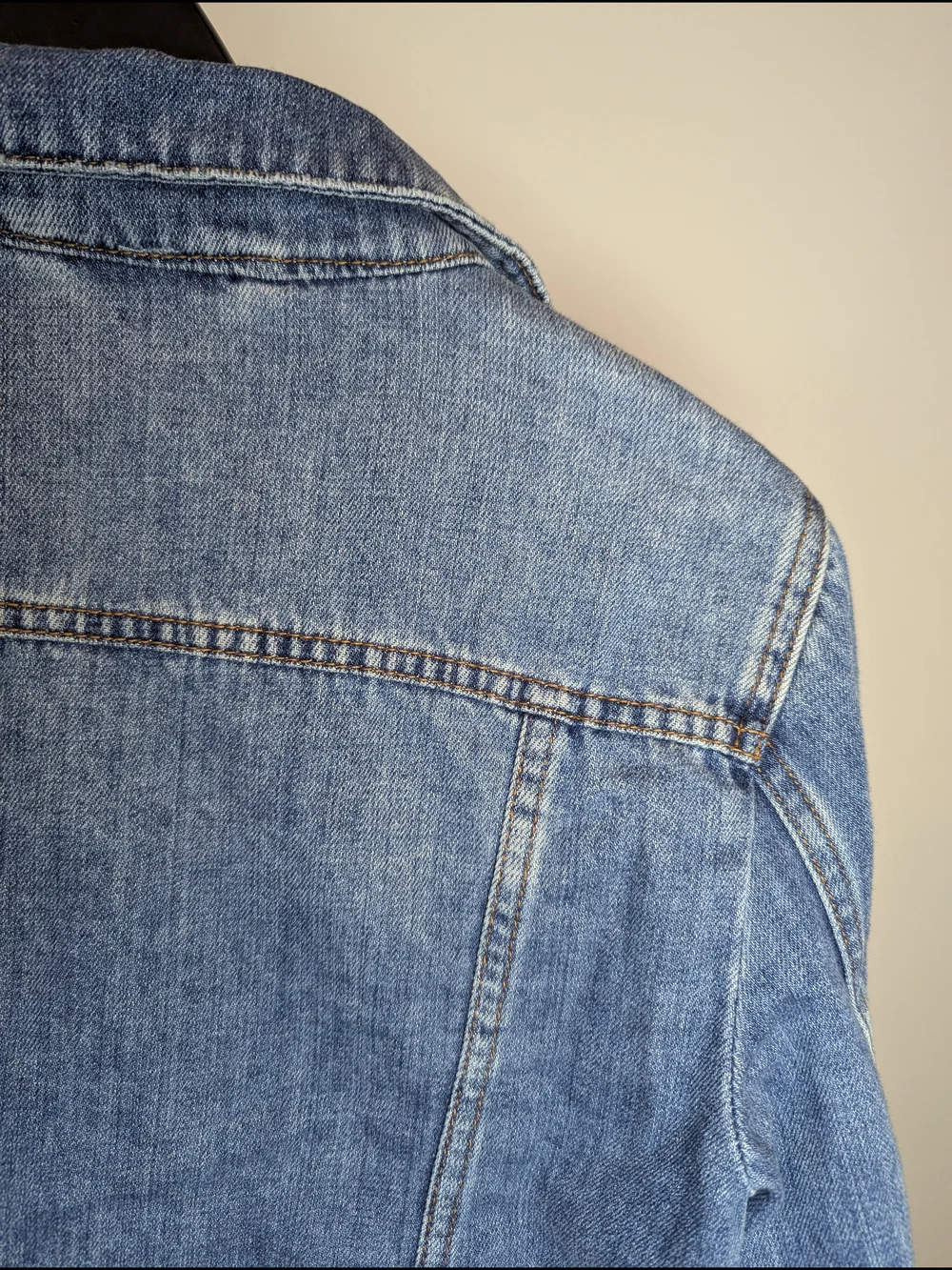 Free People Women's Size S Rumors Seamed Denim Indigo Acid Wash Blue Jacket - Picture 11 of 11